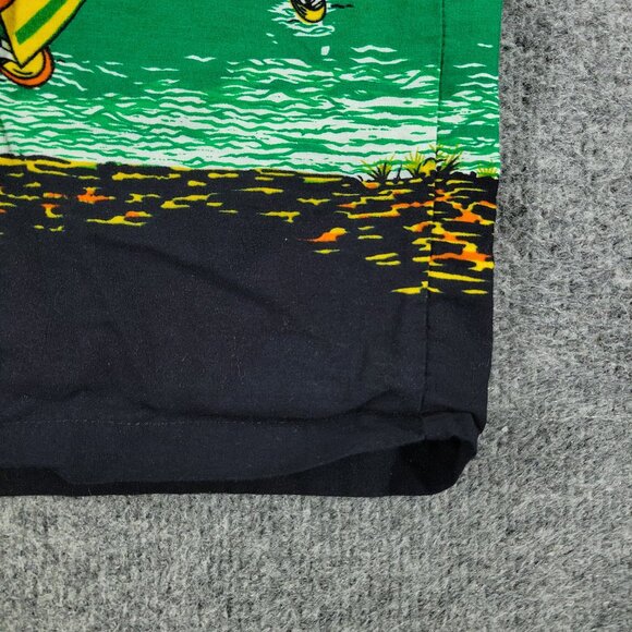 Caribbean Fashions Button Shirt Men 2XL Green AOP Graphic Short Sleeve Pocket - Picture 9 of 14